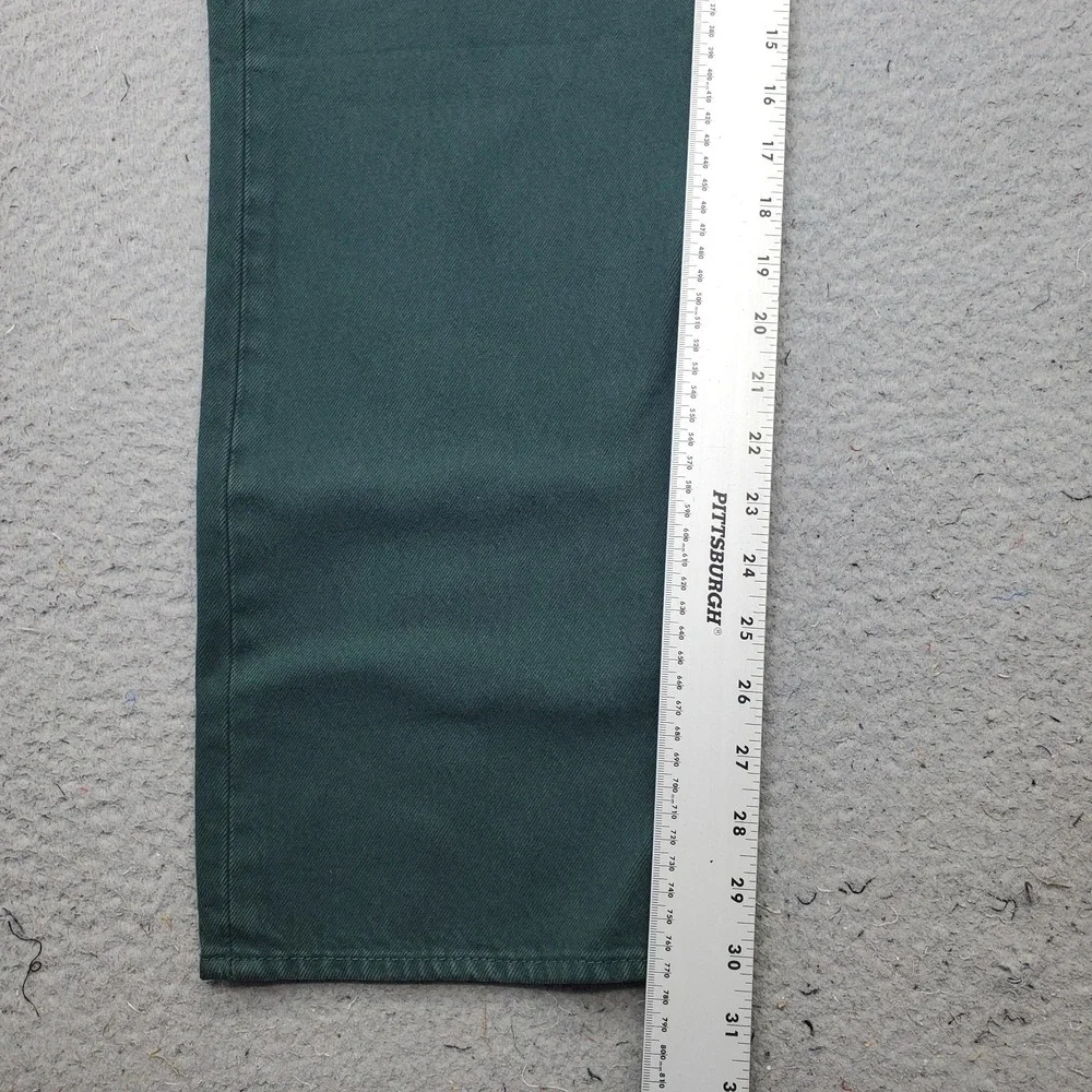 Levi's Straight Jeans Mens 36x30 Green Relaxed Fit Through The Thigh Button Fly